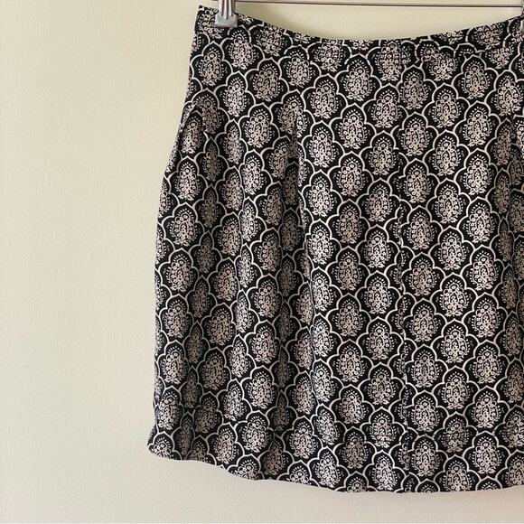 LOFT 6 mini skirt black white business casual floral professional work wear - Picture 2 of 8